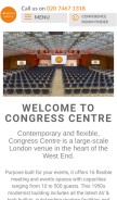 How congresscentre.co.uk looks like on a mobile device such as an iPhone.