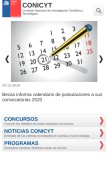 How conicyt.cl looks like on a mobile device such as an iPhone.