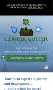 How conifergutter.com looks like on a mobile device such as an iPhone.