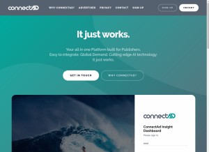 How connectad.io looks like on a tablet such as an iPad.