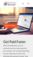 How connectbooster.com looks like on a mobile device such as an iPhone.
