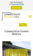 How connecticuthistory.org looks like on a mobile device such as an iPhone.