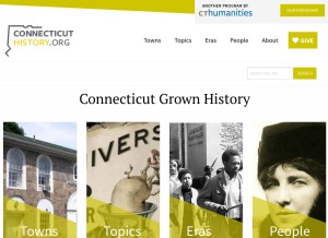 How connecticuthistory.org looks like on a tablet such as an iPad.