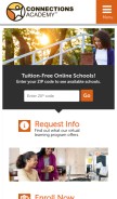 How connectionsacademy.com looks like on a mobile device such as an iPhone.