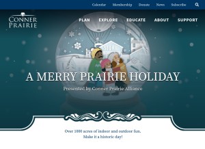 How connerprairie.org looks like on a tablet such as an iPad.