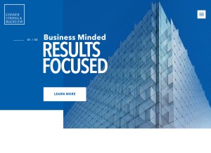 How connerstrong.com looks like on a tablet such as an iPad.