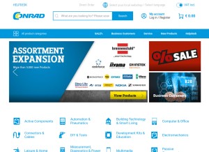 How conrad.com looks like on a tablet such as an iPad.