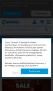 How conrad.de looks like on a mobile device such as an iPhone.