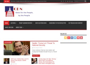 How conservativedailynews.com looks like on a tablet such as an iPad.