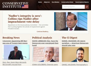 How conservativeinstitute.org looks like on a tablet such as an iPad.