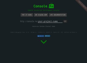 How console.re looks like on a tablet such as an iPad.