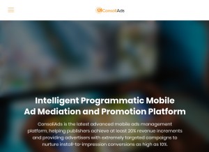 How consoliads.com looks like on a tablet such as an iPad.