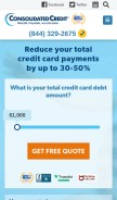 How consolidatedcredit.org looks like on a mobile device such as an iPhone.