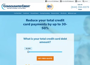 How consolidatedcredit.org looks like on a tablet such as an iPad.