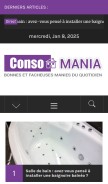 How consomania.com looks like on a mobile device such as an iPhone.