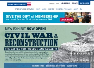 How constitutioncenter.org looks like on a tablet such as an iPad.