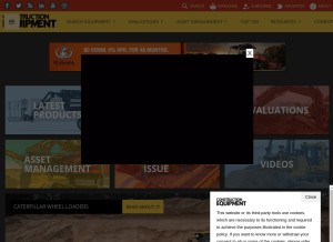 How constructionequipment.com looks like on a tablet such as an iPad.