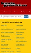 How constructionequipmentguide.com looks like on a mobile device such as an iPhone.