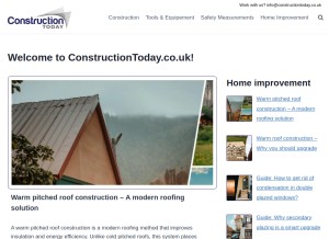 How constructiontoday.co.uk looks like on a tablet such as an iPad.