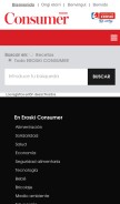 How consumer.es looks like on a mobile device such as an iPhone.
