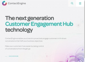How contactengine.com looks like on a tablet such as an iPad.