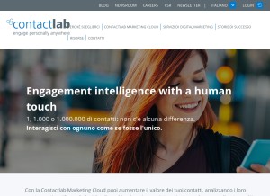 How contactlab.it looks like on a tablet such as an iPad.