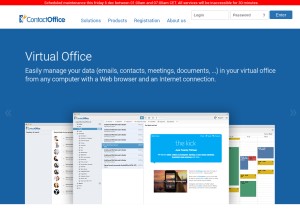 How contactoffice.com looks like on a tablet such as an iPad.