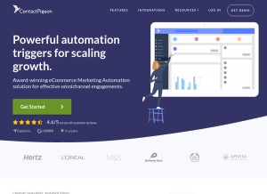 How contactpigeon.com looks like on a tablet such as an iPad.