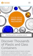 How containerandpackaging.com looks like on a mobile device such as an iPhone.