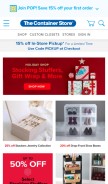 How containerstore.com looks like on a mobile device such as an iPhone.