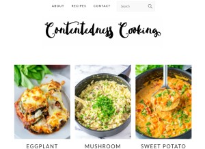 How contentednesscooking.com looks like on a tablet such as an iPad.