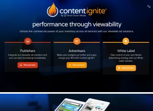 How contentignite.com looks like on a tablet such as an iPad.