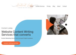 How contentlobby.com looks like on a tablet such as an iPad.