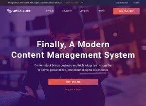 How contentstack.io looks like on a tablet such as an iPad.