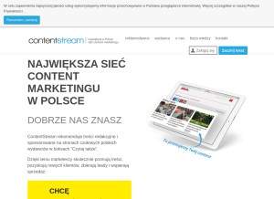 How contentstream.pl looks like on a tablet such as an iPad.
