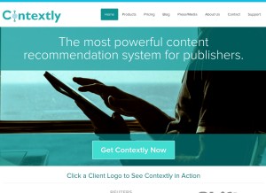 How contextly.com looks like on a tablet such as an iPad.