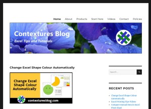 How contexturesblog.com looks like on a tablet such as an iPad.