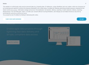 How contiamo.com looks like on a tablet such as an iPad.
