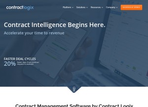 How contractlogix.com looks like on a tablet such as an iPad.