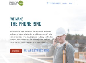 How contractormarketingpros.com looks like on a tablet such as an iPad.