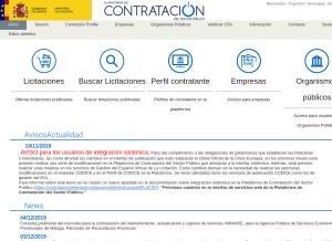 How contrataciondelestado.es looks like on a tablet such as an iPad.