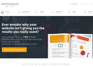 How controlyours.com looks like on a tablet such as an iPad.