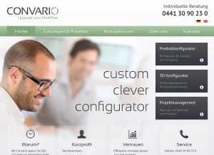 How convario.net looks like on a tablet such as an iPad.