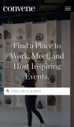 How convene.com looks like on a mobile device such as an iPhone.