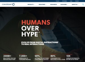 How conversantmedia.com looks like on a tablet such as an iPad.