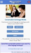 How conversationexchange.com looks like on a mobile device such as an iPhone.