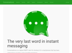 How conversations.im looks like on a tablet such as an iPad.