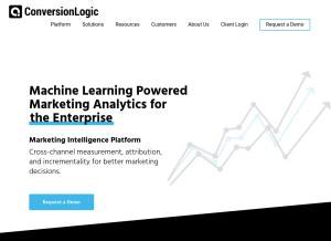 How conversionlogic.com looks like on a tablet such as an iPad.