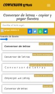 How conversorletras.org looks like on a mobile device such as an iPhone.