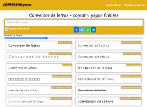 How conversorletras.org looks like on a tablet such as an iPad.